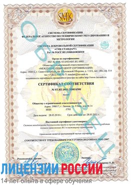 Образец сертификата соответствия Волгоград Сертификат OHSAS 18001